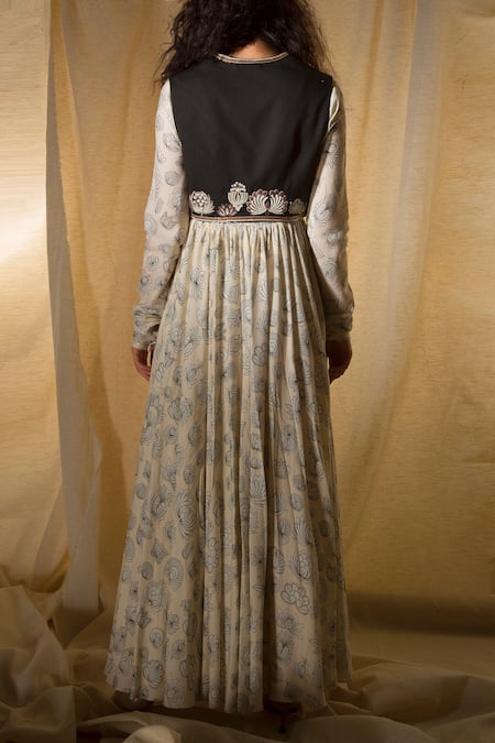 Neha & Tarun Printed anarkali with churidar & embroidered short jacket 