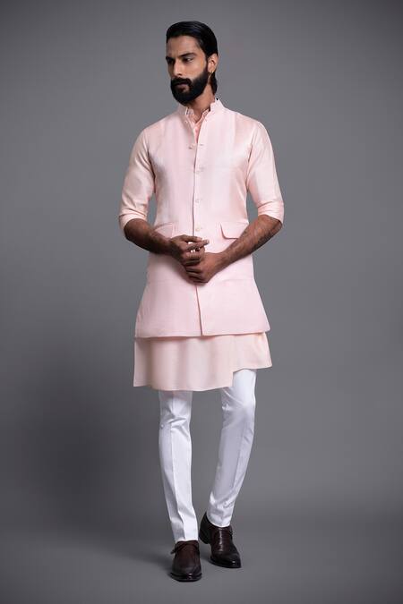 Buy Raghavendra Rathore Jodhpur Pink Bundi Linen , Kurta And Jodhpuri Breeches Cotton & Set at Aza Fashions Buy_Raghavendra Rathore Jodhpur_Pink Bundi Linen , Kurta And Jodhpuri Breeches Cotton & Set_at_Aza_Fashions
