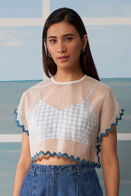 Ikai by Ragini Ahuja Kaftan Top with Crop Top 