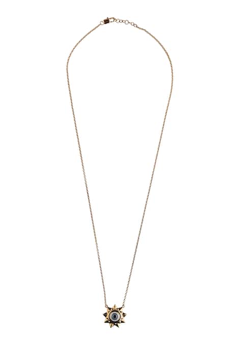 Shop_Outhouse_Gold Plated Eye Promise Pendant Necklace _at_Aza_Fashions