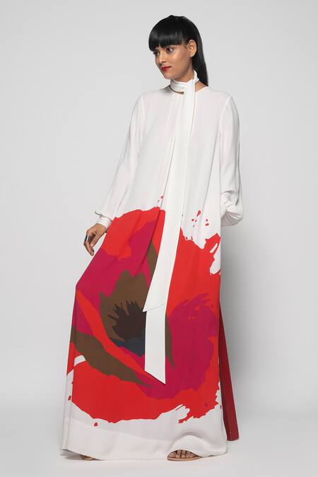 Buy_Payal Khandwala_White Printed Maxi Dress _Online_at_Aza_Fashions