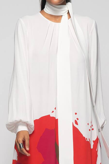 Payal Khandwala_White Printed Maxi Dress _at_Aza_Fashions