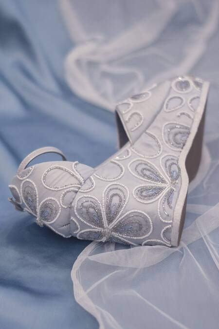 Around Always Purple Embroidery Isabelle Platform Wedges Online at Aza Fashions Around Always_Purple Embroidery Isabelle Platform Wedges _Online_at_Aza_Fashions