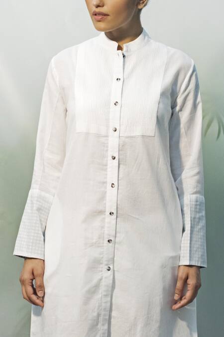Buy Chillosophy White Cotton Poplin Round Shirt Dress Online at Aza Fashions Buy_Chillosophy_White Cotton Poplin Round Shirt Dress _Online_at_Aza_Fashions