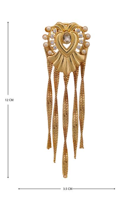 Buy_AE-Tee_Gold Plated Crystal Tassel Earrings _Online_at_Aza_Fashions