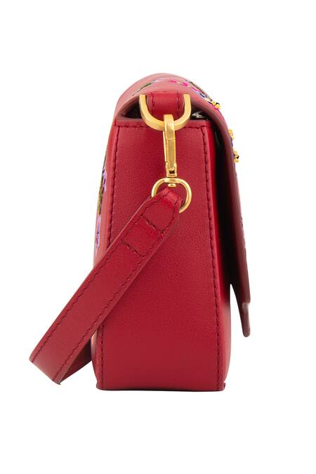 Shop_Aranyani_Handpainted Leather Crossbody Bag_Online_at_Aza_Fashions