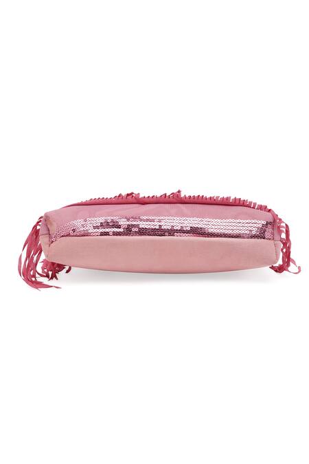 Buy Richa Gupta Pink Embroidery, Fringe Sequin And Detail Clutch Buy_Richa Gupta_Pink Embroidery, Fringe Sequin And Detail Clutch