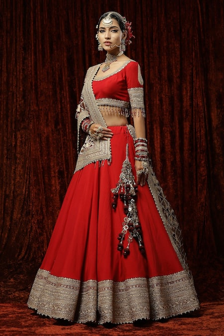 Trendy red color sequence lehenga choli buy now – Joshindia