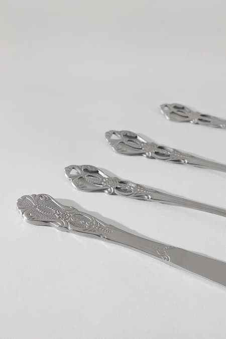 Buy_Table Manners_Silver Stainless Steel Engraved Cutlery Set