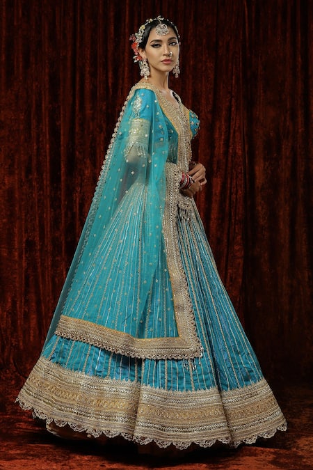 Buy Sabyasachi Designer Green Lehenga Choli Embellished With Beautiful  Shimmer Dori Work Wedding Lehenga Choli Party Wear Lehenga Choli Online in  India - Etsy