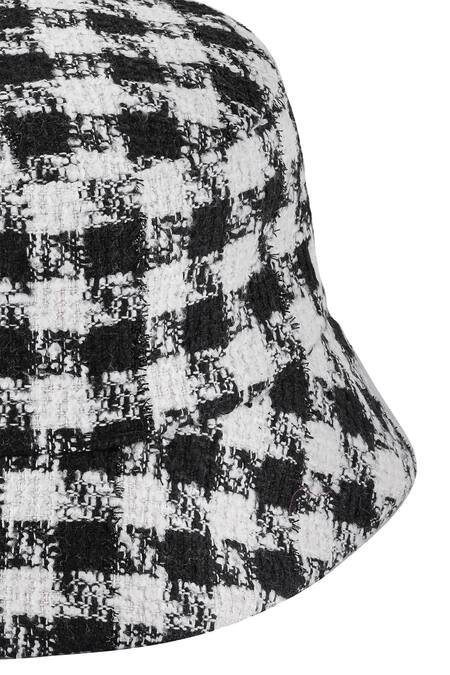 Buy Black Emily In Paris Houndstooth Pattern Bucket Hat by Hair Drama Co.  Online at Aza Fashions.