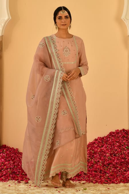 Seher Jaipur Embroidered Kurta Sharara Set 