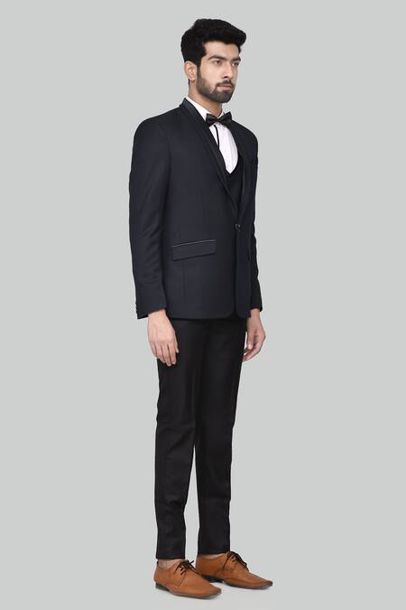 Arihant Rai Sinha_Green Terrycloth, Rayon, Cotton Shawl Lapel Suit Set _Online_at_Aza_Fashions