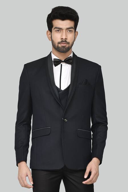 Shop_Arihant Rai Sinha_Green Terrycloth, Rayon, Cotton Shawl Lapel Suit Set _Online_at_Aza_Fashions