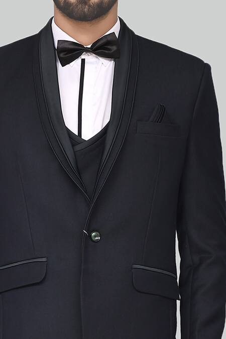 Arihant Rai Sinha_Green Terrycloth, Rayon, Cotton Shawl Lapel Suit Set _at_Aza_Fashions