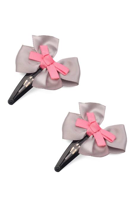 Shop_Ribbon Candy_Grey Cotton Polka Dot Dress_Online_at_Aza_Fashions