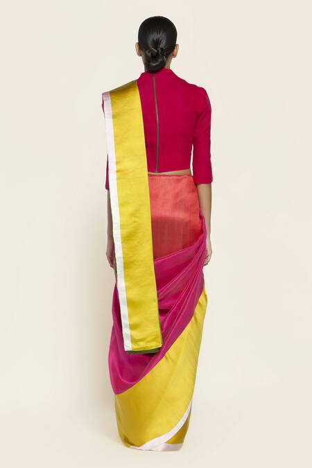 Shop Payal Khandwala Red Reversible Handwoven Silk Saree at Aza Fashions Shop_Payal Khandwala_Red Reversible Handwoven Silk Saree_at_Aza_Fashions