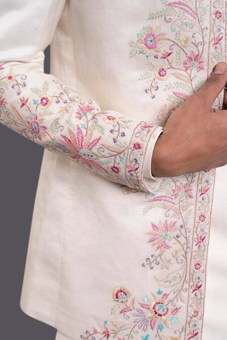 Buy Raghavendra Rathore Jodhpur Off White Linen Silk Thread Jacket Online at Aza Fashions Buy_Raghavendra Rathore Jodhpur_Off White Linen Silk Thread Jacket _Online_at_Aza_Fashions