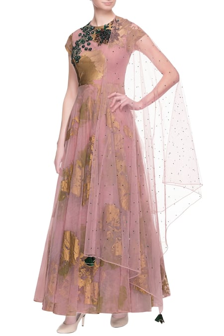 Bhumika Sharma Blush pink net anarkali 