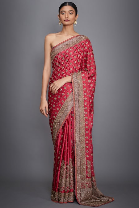 RI.Ritu Kumar Embroidered Saree With Unstitched Blouse 