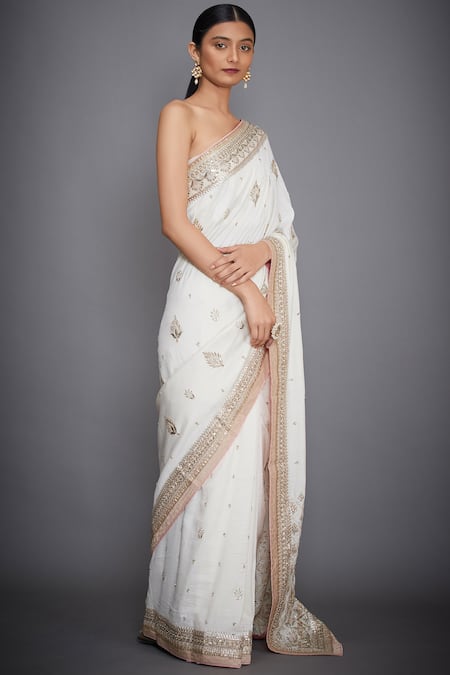 RI.Ritu Kumar Embroidered Saree With Unstitched Blouse 