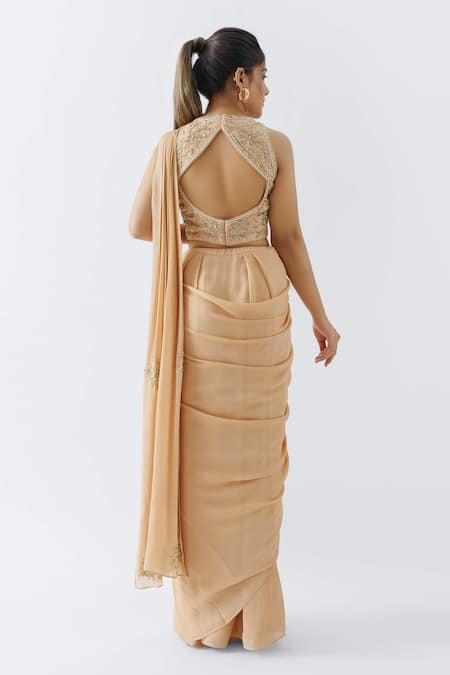 Suruchi Parakh Pre-Draped Saree With Embroidered Blouse 