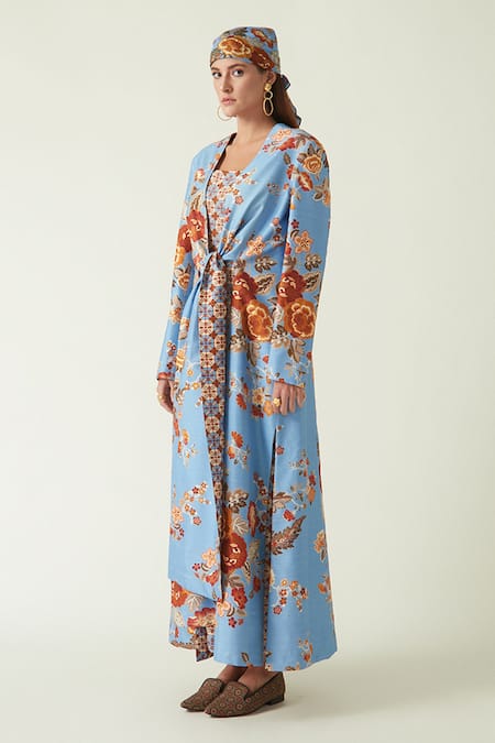 Buy_Payal Pratap_Multi Color Linen Satin Print Floral Deyjay And Moroccan Reversible Jacket _Online_at_Aza_Fashions