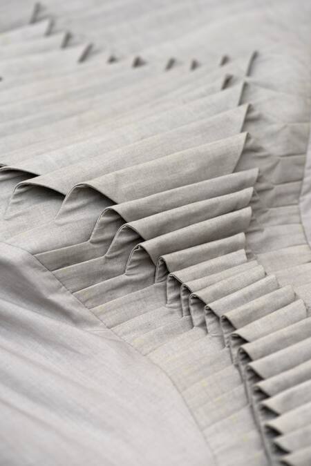 Shop_Chillosophy_Grey Cotton Poplin Round Applique Shift Dress_Online_at_Aza_Fashions