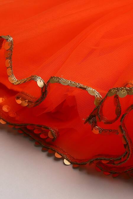 Shop_Byb Premium_Magenta Chanderi, Tulle Sequins Fringed Bodice Top Sharara Set 