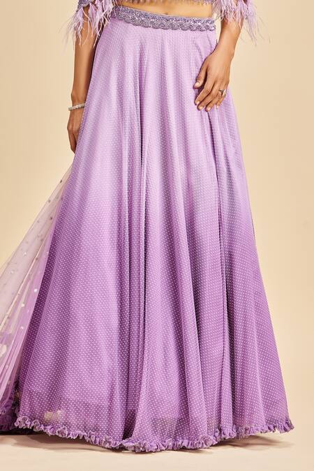 Nitika Gujral Purple Georgette And Net Embroidery Beads Round Ombre Lehenga Set Online at Aza Fashions Nitika Gujral_Purple Georgette And Net Embroidery Beads Round Ombre Lehenga Set _Online_at_Aza_Fashions
