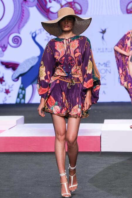 Limerick By Abirr N' Nanki Multi Color Crepe Printed Abstract Paisley Chantae Placement Shorts at Aza Fashions Limerick By Abirr N' Nanki_Multi Color Crepe Printed Abstract Paisley Chantae Placement Shorts _at_Aza_Fashions