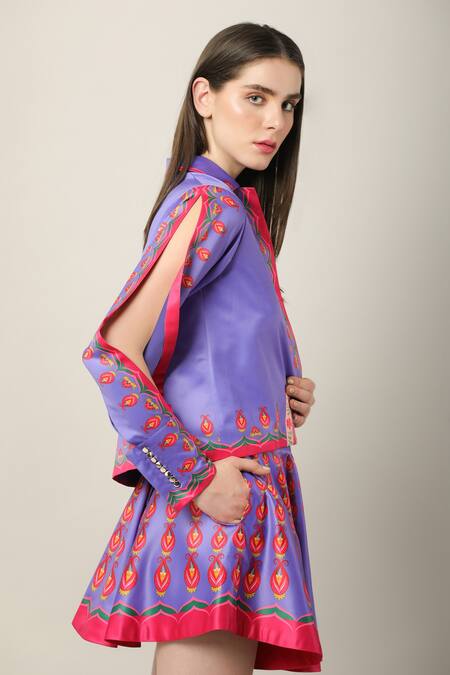 Buy Limerick By Abirr N' Nanki Multi Color Silk Embroidery Jace Printed Skirt Buy_Limerick By Abirr N' Nanki_Multi Color Silk Embroidery Jace Printed Skirt