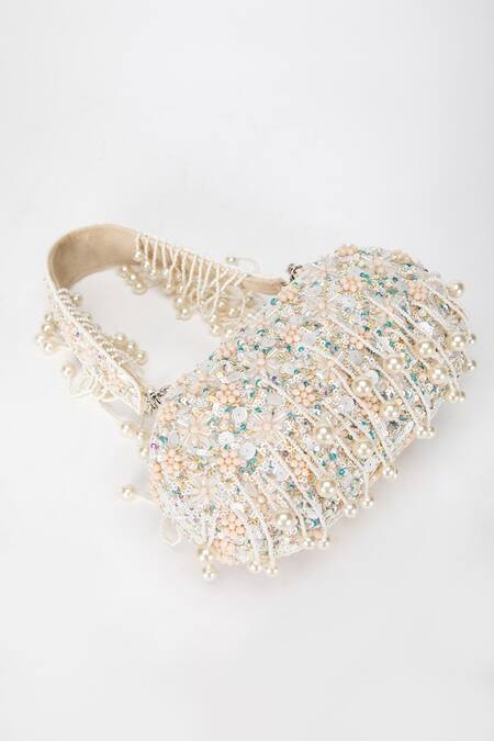 Shop Eena Beige Sequins Aria Silk Embellished Clutch Online at Aza Fashions Shop_Eena_Beige Sequins Aria Silk Embellished Clutch _Online_at_Aza_Fashions