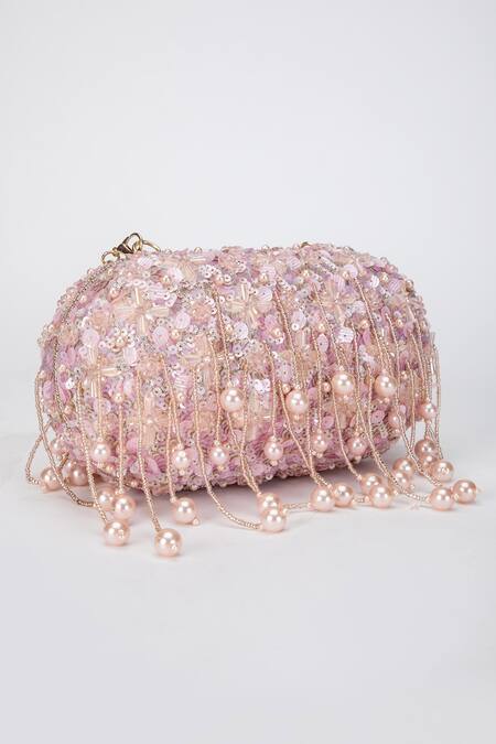 Eena_Gold Sequins Aria Silk Embellished Clutch _Online_at_Aza_Fashions