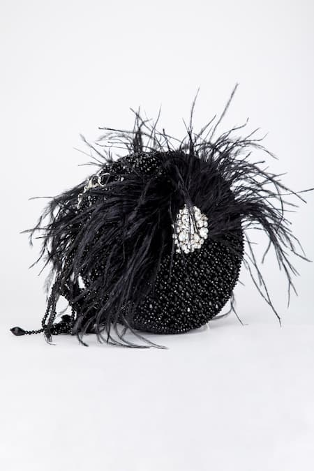 Eena_Black Alani Crystal Embellished Clutch _Online_at_Aza_Fashions