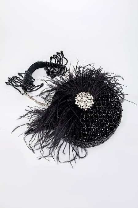 Buy_Eena_Black Alani Crystal Embellished Clutch _Online_at_Aza_Fashions