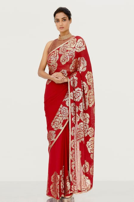 Nakul Sen Embroidered Saree with Blouse 