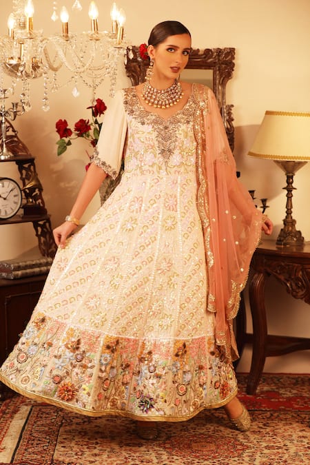 Ruh Clothing Chikankari Embroidered Anarkali Set 