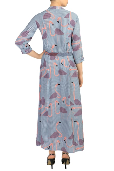Soup By Sougat Paul Printed Maxi Dress With Belt 