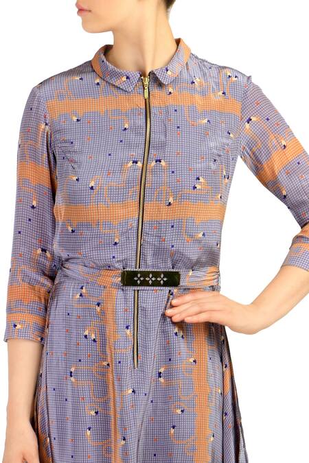 Buy_Soup By Sougat Paul_Purple Light Flamingo Print Jumpsuit _Online_at_Aza_Fashions