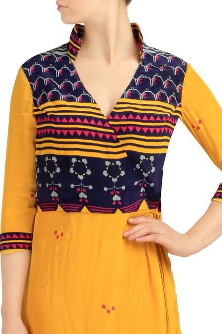 Buy_Soup By Sougat Paul_Yellow Printed Overlay Jumpsuit _Online_at_Aza_Fashions