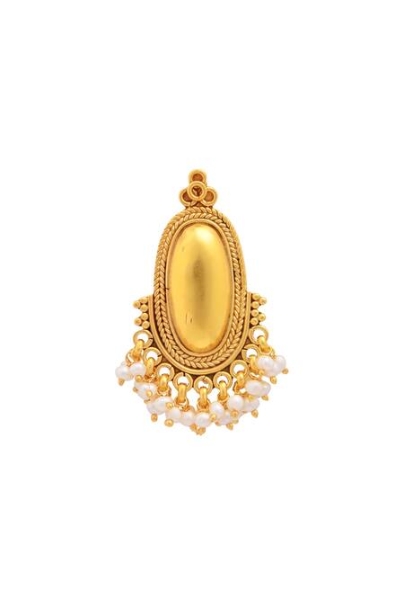Sangeeta Boochra Gold Plated Drop Earrings With Pearls Online at Aza Fashions Sangeeta Boochra_Gold Plated Drop Earrings With Pearls _Online_at_Aza_Fashions
