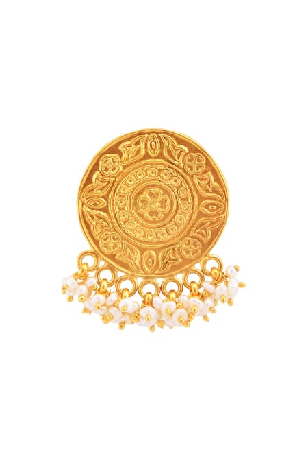 Sangeeta Boochra Gold Plated Earrings With Pearls Online at Aza Fashions Sangeeta Boochra_Gold Plated Earrings With Pearls _Online_at_Aza_Fashions
