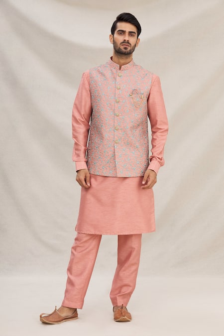 Arihant Rai Sinha  Banarasi Silk Bundi & Kurta Set 