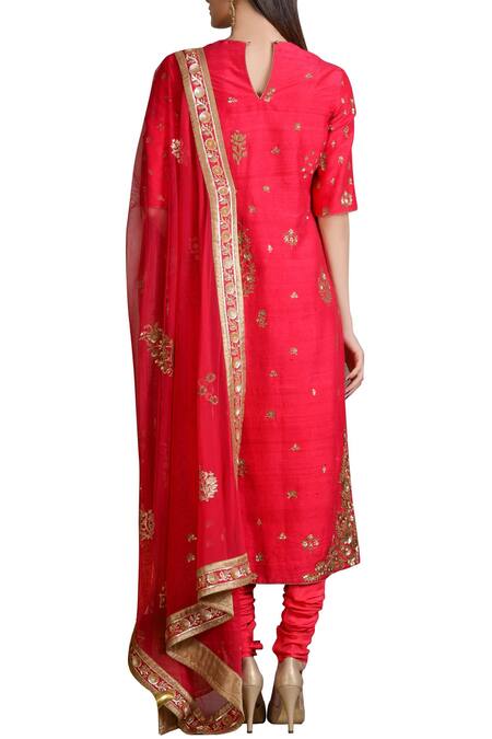 Shop Sahil Kochhar Pink Raspberry Sequined Embroidered Kurta Set at Aza Fashions Shop_Sahil Kochhar_Pink Raspberry Sequined Embroidered Kurta Set _at_Aza_Fashions