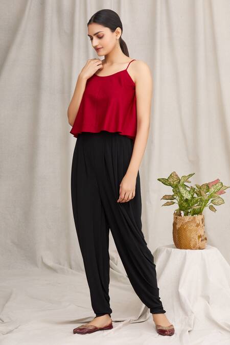 Namrata Joshipura Black Draped Pants Online at Aza Fashions Namrata Joshipura_Black Draped Pants _Online_at_Aza_Fashions