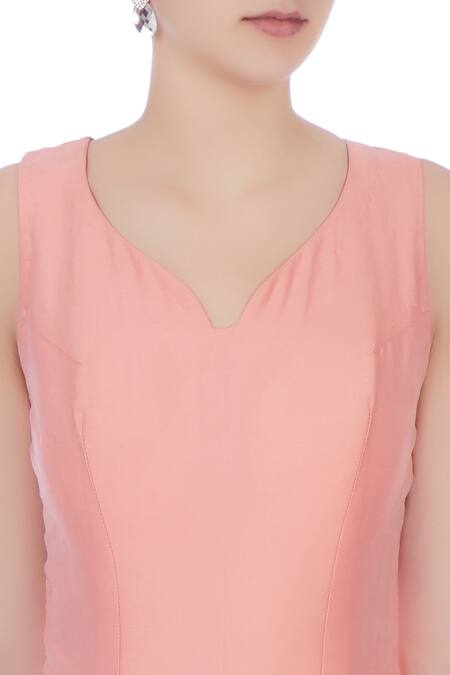 Buy Neha Mehta Couture Pink Leaf Neck Layered Flared Gown Online at Aza Fashions Buy_Neha Mehta Couture_Pink Leaf Neck Layered Flared Gown_Online_at_Aza_Fashions