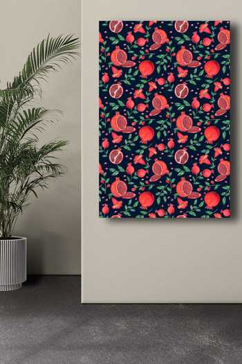 Shop_Raffinee_Multi Color High Quality Canvas Paper Digital Pomegranate Wall Art - Set Of 2_Online_at_Aza_Fashions
