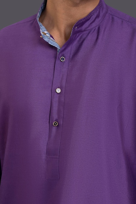 Raghavendra Rathore Jodhpur Purple Silk Layered Kurta at Aza Fashions Raghavendra Rathore Jodhpur_Purple Silk Layered Kurta_at_Aza_Fashions