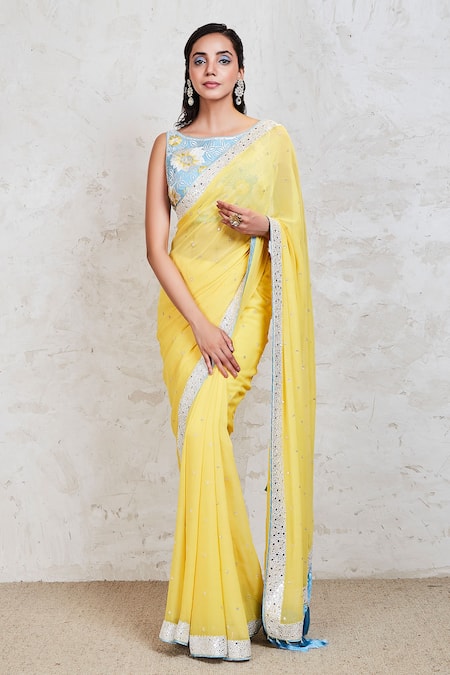 Sue Mue Embroidered Saree With Blouse 